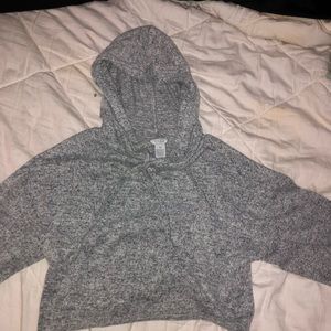 Grey cropped hoodie